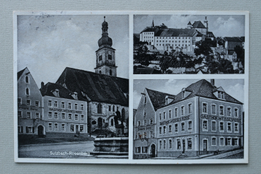 AK Sulzbach Rosenberg / 1930-1950 / Mehrbildkarte / Gasthof Weisses Ross / Brauerei Jberer / Strassenansicht